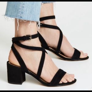 • Sam Edelman Black Strappy Sandal Heels •